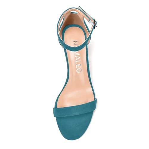 NUMALEO Womens Suede Ankle Strap Comfortable Round Toe Buckle Wedding Casual Chunky Low Heel Heeled Sandals 2 Inch3