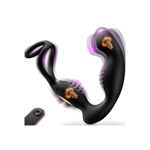 Prostata Stimulation Männer mit 9×360° Rotationsmodi & 9 Vibrationsmodi Analvibratoren für Mann Analplug mit Penisring stabiler Anal Vibrator Prostata vibrator massage Sex Spielzeug für die Männer
