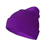 cappello lavorato a maglia viola scuro tinta unita. caldo e confortevole, design unisex, caldo e alla moda.