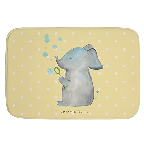 Mr. & Mrs. Panda Badvorleger Elefant Seifenblasen - Geschenk, Badteppich, Tiermotive, Heimat,...