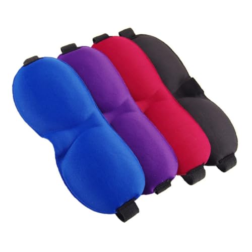 ERINGOGO 4pcs Contoured Sleeping Eye Masks Soft Breathable Eye Covers for Travel and Blocking Design Colors for Comfort and Relaxation