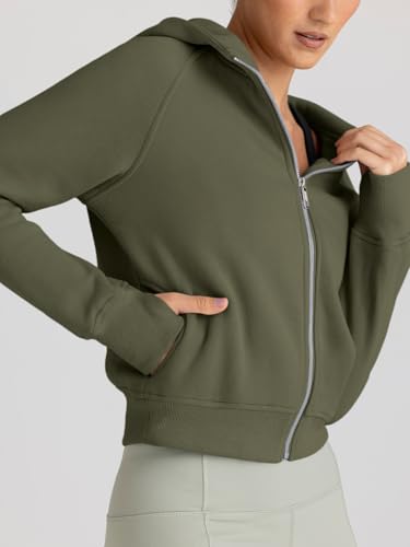 Image of Trendy Queen Womens Zip Up Hoodies Cropped Jackets Fall Clothes 2026