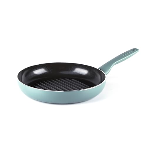 Greenpan Rio - Sartén de cerámica antiadherente sin PFAS de 8 pulgadas, color azul ahumado