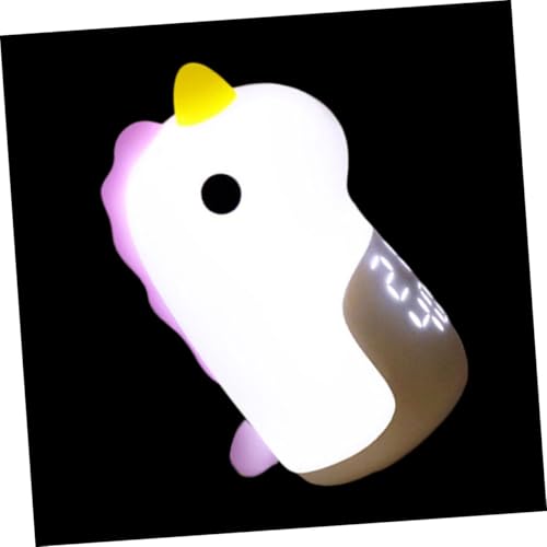 PENIKOKO ユニコーンデザインシリコンナイトライト 電子デジタル目覚まし時計付き 調光機能 部屋用 ベッドサイドランプ 誕生日プレゼントに