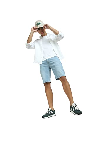 Image of Jack & Jones Men's Slim Fit Low-Rise Cotton Denim Shorts | Everyday Comfort