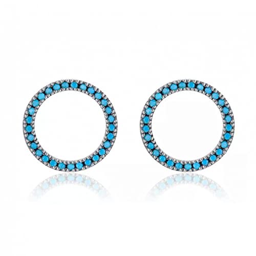 Ear studs turquoise ronds, boucles d'oreilles anti-irritation pour lobes sensibles