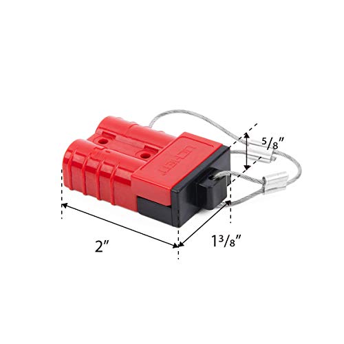 HYCLAT Red 50A 6-10 Gauge Battery Cable Quick Connect Disconnect Plug Wire Harness Plug Connector Recovery Winch Trailer (4 Pack) - Thumbnail 3