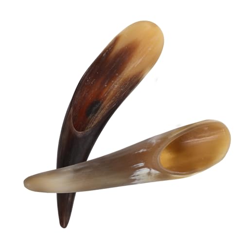 Palo de masaje de cuerno de buey natural pack de 2 piezas pulido a mano para el cuidado facial