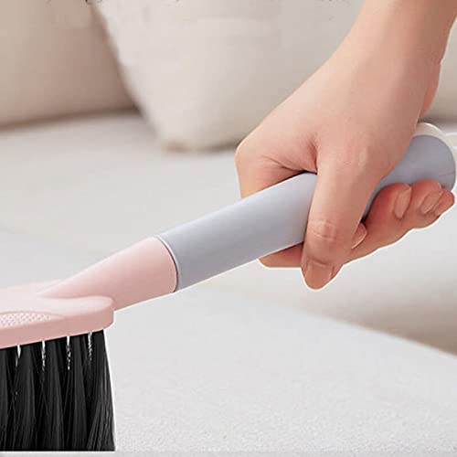 Image of Soft Cleaning Brush Hand Broom for Car /Bed /Couch /Draft /Garden /Furniture /Clothes Bedspread Carpet Cleaning Brush, Hotel Family Trip Easy Use for Showers, Bathtubs,Kitchens,Pink (Pack of 1)