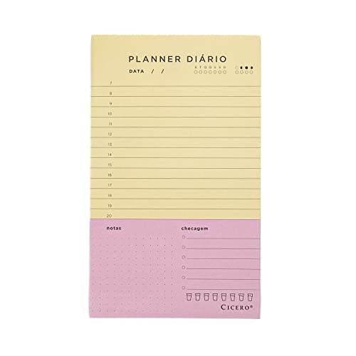 Cicero Planner Permanente Bloco Pastel Block Diário12x20, Colorido, 9054