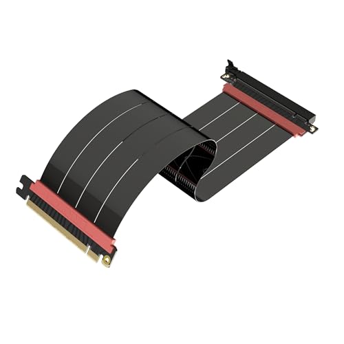 Image of LINKUP - AVA5 PCIE 5.0 Riser Cable (Open Box) | RTX5090 RX9070 GPU Ready | x16 128GB /s Speed | Compatible with PCIe 4.0 & WRX80 /WRX90E | Straight, Black 30cm (Total Length 34cm)
