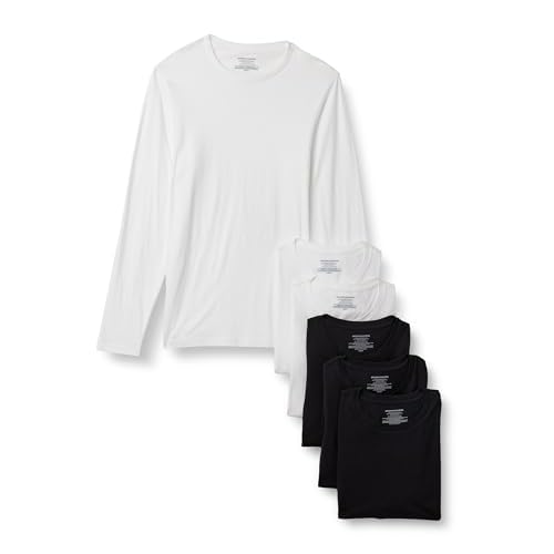 Amazon Essentials Herren Unterhemden Aus Baumwolle Mit Rundhalsausschnitt In Slim-Fit-Passform, 6er-Pack