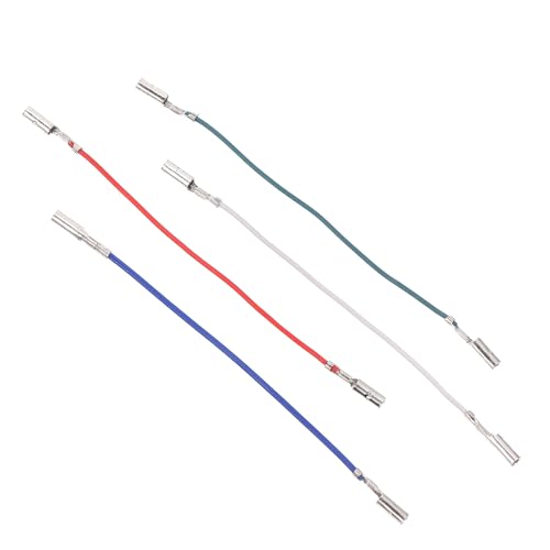 Zerodeko Lot de 4 Câbles Phono en Plastique Colorés pour Platine Vinyle Fils Conducteurs Souples et Résistants Accessoires Phono Compatibles pour Studio et Tourne-Disque