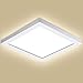Oeegoo 24W LED plafón de superficie cuadrado, Lámpara de Techo 2040LM, reemplaza bombilla incandescente 180W, 1.3CM lámpara Ultrafino, Luz para Salón, Dormitorio, Cocina. Blanco Natural 4000, RA> 80