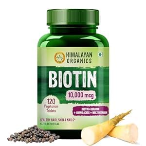 Biotin 10000 MCG Supplement for Men and Women with Keratin+Amino Acids+Multivitamin for Healthy Hair, Skin & Nails -120 Vegetarian Tablets