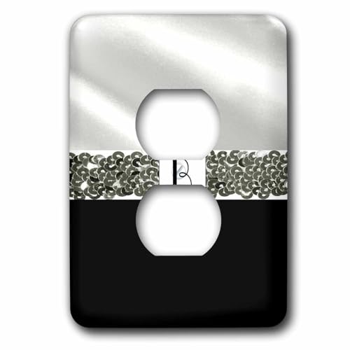 Lettre B sur blanc plaque double prise de courant design