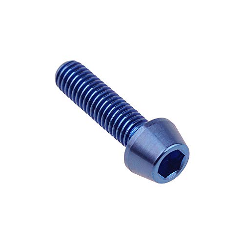 Image of Titanium Ti Bolt M5x9 16 18 20 25 30 35 40 45 50 55 60mm Tapered Head Screws Pack of 4 (M5x18mm, Blue)
