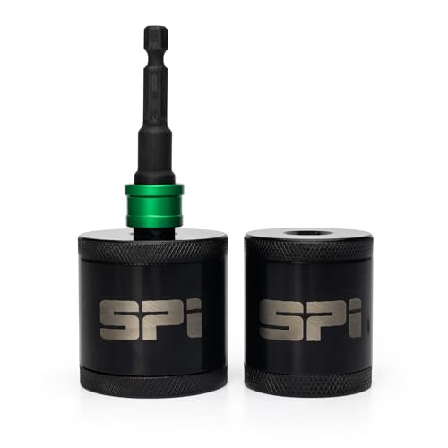 SPI Copper Pipe Cleaning Set 15mm & 22mm - Socket Driven + Socket Adapter and Replaceable Brushes Heavy-Duty Steel Construction - Solder Prep - Pack of 2-15&22mm with 3/8 Locking Socket Adapter
