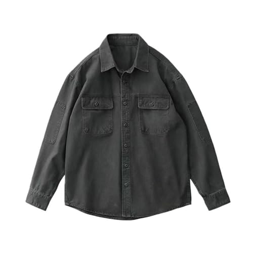 Camisa de manga larga con múltiples bolsillos para hombre con costuras reforzadas antidesgaste