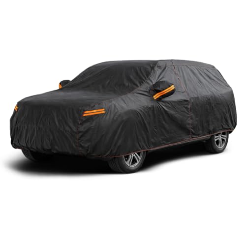 AltoCover 6 Layer Heavy Duty SUV Car Cover Waterproof All Weather Protection with Cotton Liner Universal Fit Ford Explorer Toyota Highlander Honda Pilot Dodge Durango BMW X5 X6 Lexus RX LX