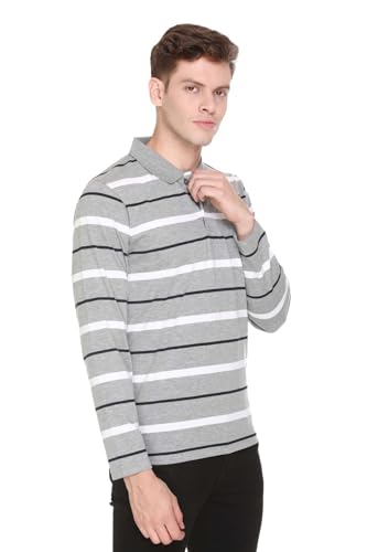 Image of GODFREY Full Sleeve Cotton Polo T Shirt for Man with Pocket - Men Tshirts Regular Fit