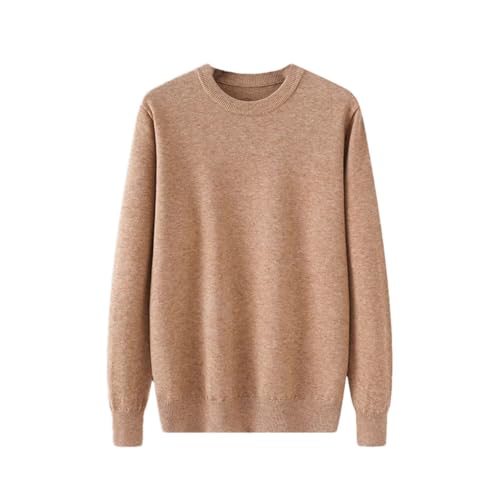 Men's Sweater Round Neck Long Sleeve Solid Color Loose Knit Sweaters Warm Tops