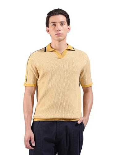 Polo texturé pour homme en maille fine relief moderne et manches mi-longues chic