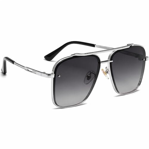 Image of Dervin UV Protected Driving Pilot Gradient Square Metal Body Sunglasses for Men and Women