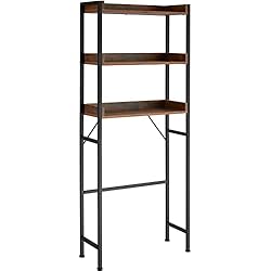 Estanteria Molger Wc TecTake 800999 - Estantería de baño Seattle, Estantería de baño, Estantería de pie, Estantes para Aseo, Mueble Alto para WC (67 x 25 x 165,5 cm, Madera Industrial Oscura)