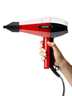 Phon per capelli Elchim 2001 HP Rosso&Nero | Asciugacapelli Professionale | Due Velocità | Cinque temperature | Motore di Lunga Durata | Per Capelli Morbidi e Setosi |1700-2000W 220-240V