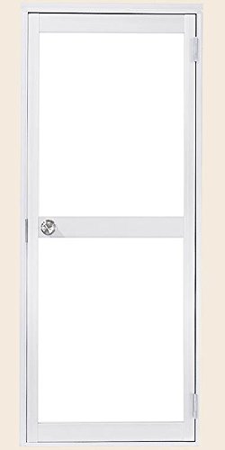ロンカラーガラスドア 半外付型 ランマなし 0820 W:803mm × H:1,974mm ガラス種類(上):3mm透明ガラス / ガラス種類(下):3mm透明ガラス 製品色:ホワイト(W) 勝手:右勝手 アングル:なし LIXIL リクシル TOSTE