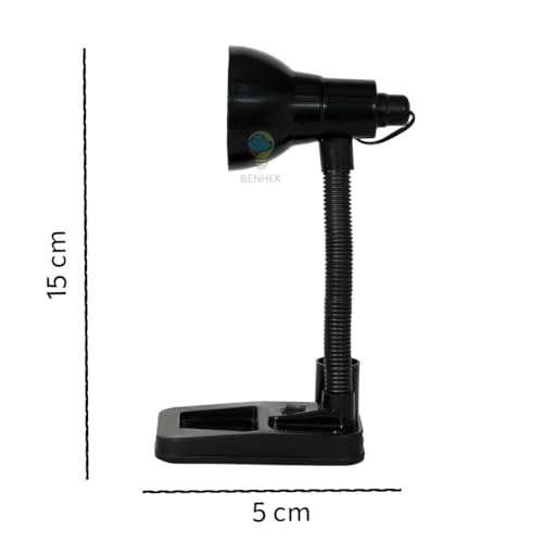 Image of Adjustable LED Study Table Lamp | Metal Desk Light for Reading, Writing, Learning, Work from Home & Office | Flexible Neck Eye Care Lamp for Students (Black)