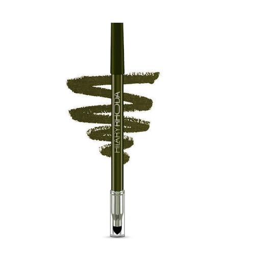 Hilary Rhoda Play n Blend Gel Eyeliner | One Stroke Application | Highly Pigmented | Matte & Shimmer Finish | 2 in 1 Smudger + Eyeliner | Butter Smooth Texture | 1.5g – (Olive Shimmer | Shade 02)