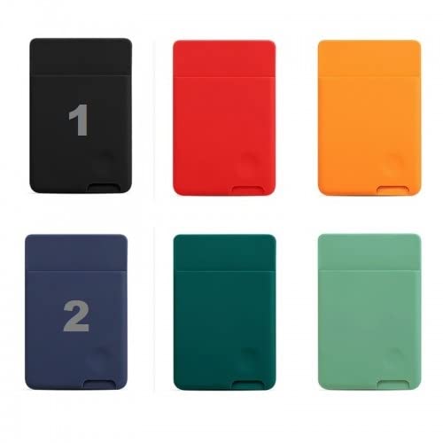 ClickCase Combo Pack of 2 Pcs. Liquid Silicone Metro Credit Card Holder for Back of Mobile Phone or Case,Adhesive Sleeves Stick on Phone Back Wallet for All Smart Phones (Black & Blue)