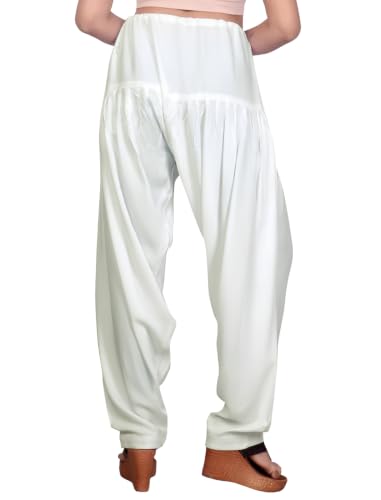 Image of FASHION GALLERY Women's Rayon Relaxed Fit Patiala Salwar with Full Length Drawstring Closure Type and Flexible Waist | Patiala Pant for Woman Free Size Fit Upto XXL