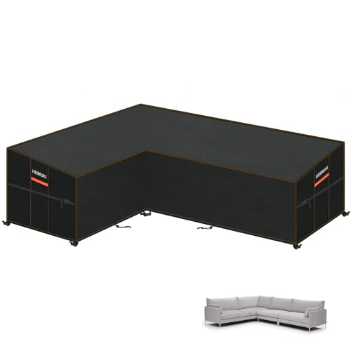 HEIMUNI L-Shaped Garden Furniture Covers Outdoor Sofa Covers Waterproof