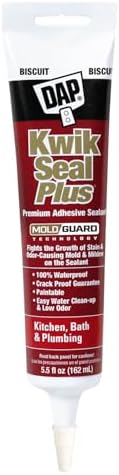 DAP Kwik Seal Plus Kitchen & Bath Adhesive Sealant, Biscuit, 5.5 Oz (7079818539)
