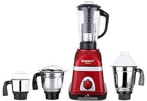 Sunmeet Diaa Powerfull 750W Mixer Grinder with 3 Stainless Steel Jars and 1 Juicer Jar (1 Wet Jar, 1 Dry Jar and 1 Chutney Jar), Red.Make in India(ISI Certified)