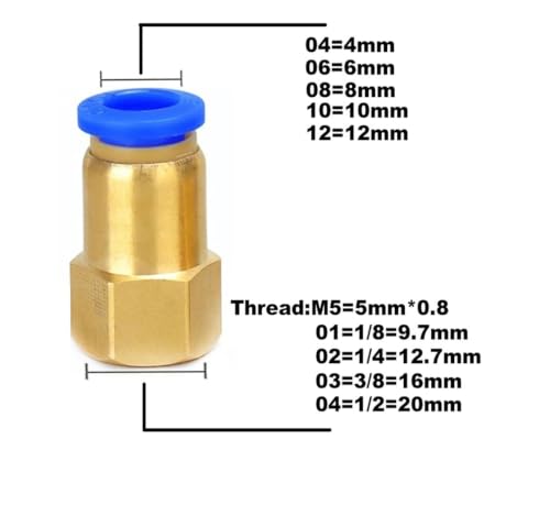 Conector de aire neumatico de rosca 3/8 y manguera de 12mm 3