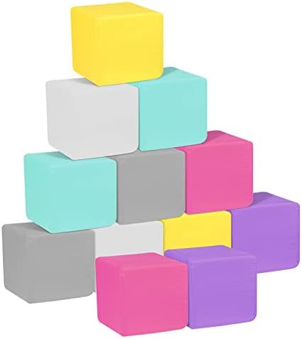 MODEREVE Foam Blocks for Toddlers, Soft Building Blocks for Toddlers Colorful Stacking Blocks for Kids - 12 Pieces