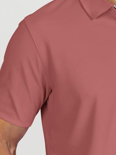 Image of BULLMER Trendy Solid Zipper Collar /Polo Neck Tshirt for Men