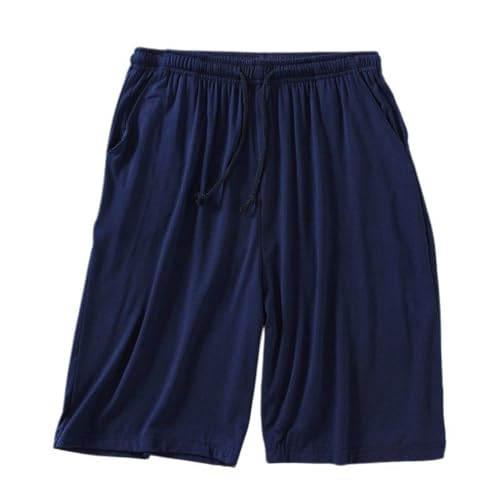 Men Comfy 2 Pack Elastic Pajamas Shorts Sleep Pj BottomsElastic Band Drawstring Loose Slash Pocket Nightwear3