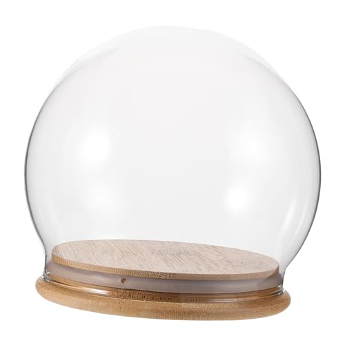 Malugogo Campana a Cupola in Vetro Trasparente Con Base Vetrina Antipolvere Per Collezioni Miniature Decorazione Per Casa Ufficio Matrimonio