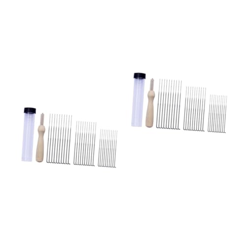 ARTIBETTER 1 Set Needle Felting Includes Embroidery Needles Fine Coarse Ergonomic Grip Tools and Storage Bottle for Craft Projects and Home Decor