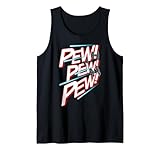 Star Wars Pew Pew Tie Fighter Outline Text Tank Top
