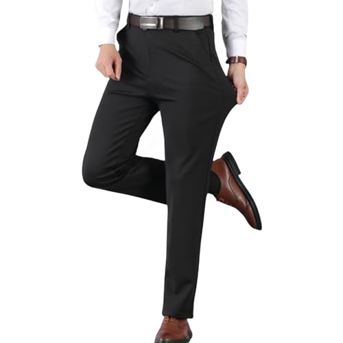 Moonighty Men's High Stretch Classic Pants, Men's Modern-Fit Comfort Stretch Performance Pant Classic Pants