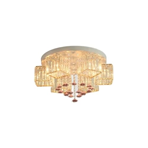 Luces de techo de cristal de lujo para sala de estar y decoración de bodas, estilo americano, elegante iluminación del hogar, accesorios de techo modernos para espacios brillantes