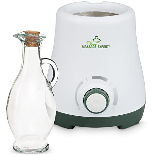 Massageöl-Wärmer mit Glaskaraffe, Massageöl in nur 5 Minuten angenehmen erwärmen, stufenloser Erwärmer von 0 bis 100 °C