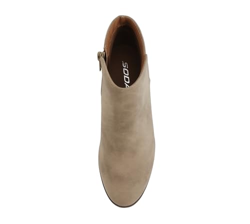 Image of Soda Women's Mug Round Toe Faux Suede Stacked Heel Western Ankle Bootie