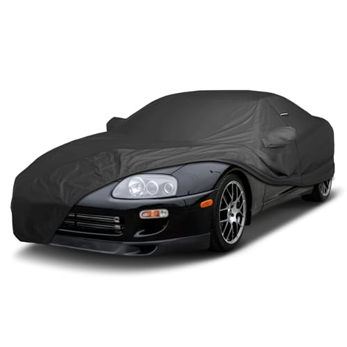 Image of iCarCover Premium Custom Car Cover for 1993-1998 Toyota Supra with Rear Spoiler Heavy Duty Waterproof All Weather UV Sun Protector Custom Fit Full Exterior Indoor Outdoor Protection Car Cover (Black)
